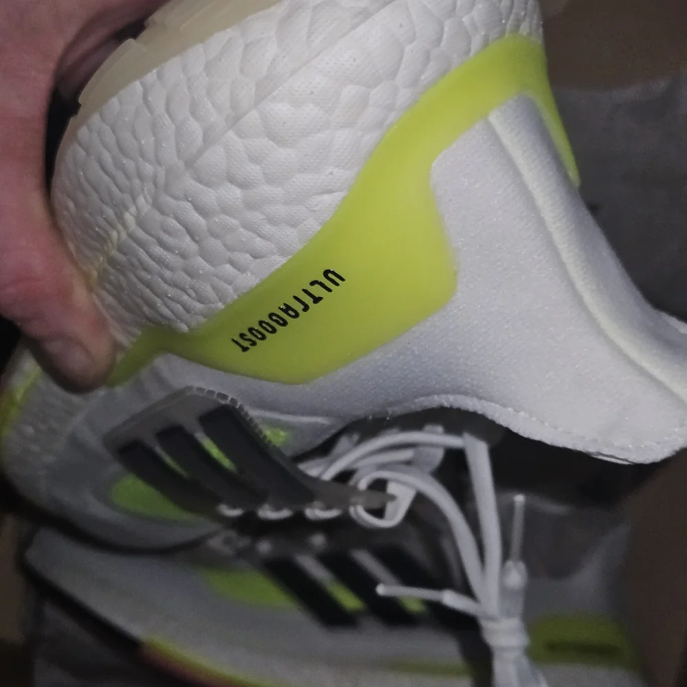Adidas Ultraboost White and Neon Yellow Sneakers - Picture 3 of 13